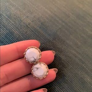 Marble Stone stud earrings